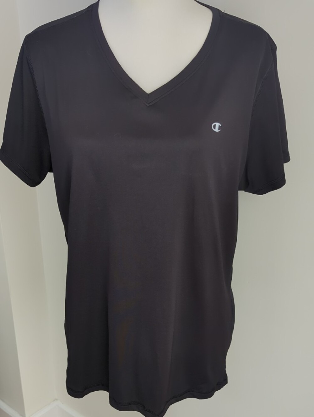 Champion Double Dry Select V-Neck Performance Activewear Tee Black XL